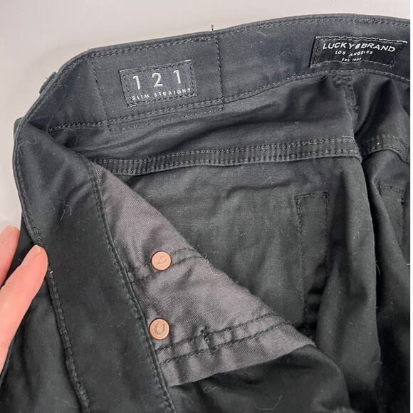Lucky Brand Men’s 121 Slim Straight Stretch Pants, Black, Size 29 x 32 - Picture 7 of 16